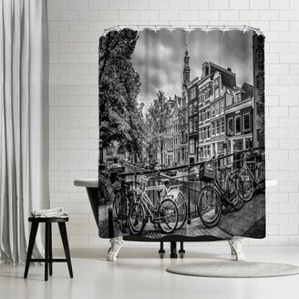 71 x 74 Shower Curtain, Amsterdam Flower Canal by Melanie Viola