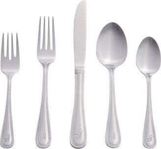 Riverridge Beaded 46 Piece Monogrammed Flatware Set - S, Service for 8