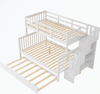 Stairway Twin-Over-Full Bunk Bed with Twin size Trundle