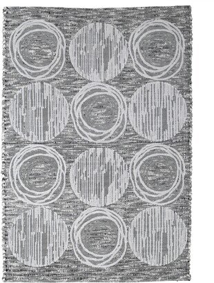 Galaxy Circle Shimmering Metallic Cotton Bath Rug, 20 x 30