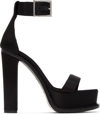 Black Platform Heeled Sandals-AB