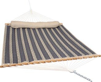 Sunnydaze Decor 2-Person Quilted Spreader Bar Hammock Bed w/ Pillow - Mountainside