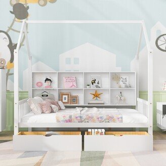 IGEMAN Playhouse Design Full Size House Bed Kids Bed