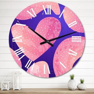 Designart, 'Pink Minimalist Fluid Shapes I' Modern & Contemporary wall clock