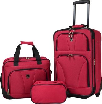 Travelers Club Bowman Eva Expandable Value Luggage and Travel Set, 3 Piece