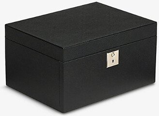 Womens Black Panama 3-drawer Leather Jewellery box