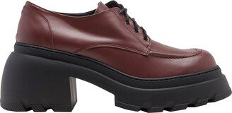 Leather Chunky Lace-up Lace-up Shoes Burgundy