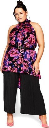 | Women's Plus Size Hi Lo Shine Print Tunic - pink - 20W