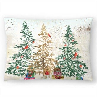 Three Christmas Trees by Pi Holiday Collection - 20 x 14 Throw Pillow