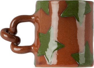 Harlie Brown Studio SSENSE Exclusive Brown & Green Star Delights Wiggle Mug