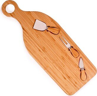 Bamboo 4Pc Paddle Cheese Board Set, with 3 Tools, 22x7.9x1