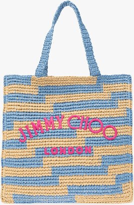 Shopper Bag With Logo - Blue