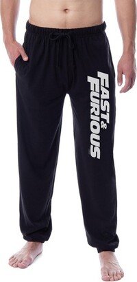 Fast & Furious Mens' Action Movie Film Title Logo Sleep Jogger Pajama Pants (2X) Black