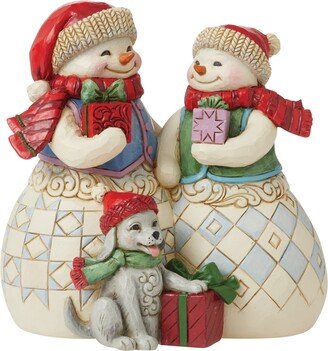 Jim Shore Snow Couple with Puppy Figurine
