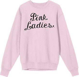 Grease Pink Ladies Logo Women's Pink Crew Neck Graphic Sweatshirt-XL