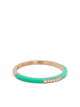 14kt rose gold Marbella diamond enamel band