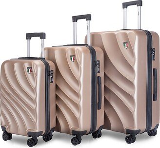 TUCCI Italy Cremosa Textured 3-Piece Luggage Set