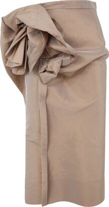 Floral Detail High-Waisted Midi Skirt