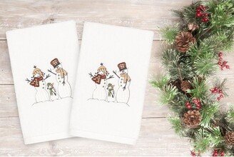 2pk Snow Family Hand Towel Set White