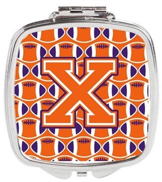 CJ1072-XSCM Letter X Football Orange, White & Regalia Compact Mirror