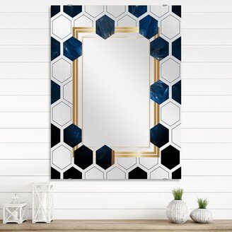 Designart 'Fractal 3D Blue Dragon Flower' Abstract Printed Wall Mirror