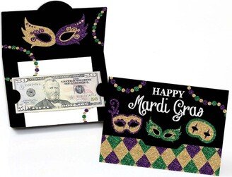 Big Dot of Happiness Mardi Gras - Masquerade Party Money and Gift Card Holders - Set of 8