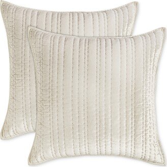 Closeout! Variegated Stripe Velvet Quilted 2-Pc. Sham Set, European, Created for Macy's