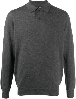 Knitted Long-Sleeved Polo Shirt-AA