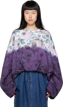 Purple Dip-Dyed Rose Sweatshirt