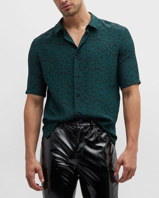 Men's Printed Silk Sport Shirt