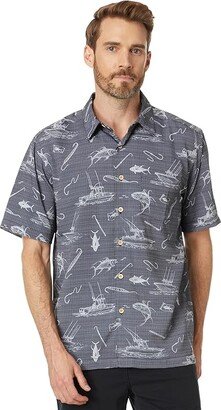 Quiksilver Waterman Line Spinner Button-Up Shirt (Black Line Spinner) Men's Clothing
