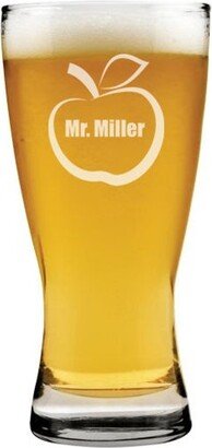 Teacher Apple Beer Glass Pilsner Stein Mug Custom Personalized Engraved Gift