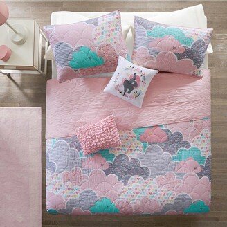 Gracie Mills 4-pc Kids Cloud Coverlet Set, Pink - Twin
