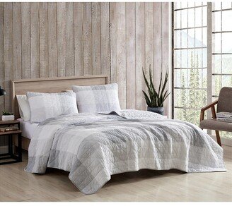 Boulder Plaid 3Pc Grey Quilt Set