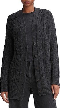 Wool Cashmere Oversized Cable Cardigan