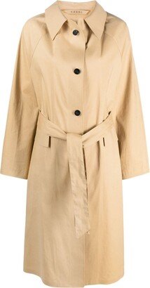 Gabardine Single-Breasted Trench Coat