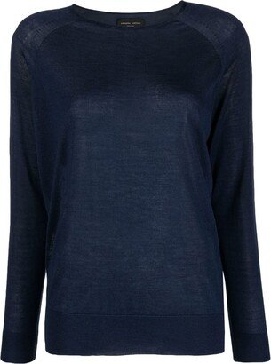 Fine-Knit Ribbed-Trim Jumper-AC