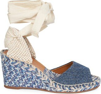 Piia 65MM Denim Wedge Sandals