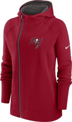 Women's Assymetrical (NFL Tampa Bay Buccaneers) Full-Zip Hoodie in Red