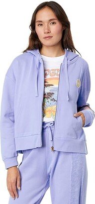 Trails Full Zip Hoodie (Mid Blue) Women's Clothing