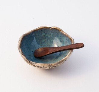 Spice Bowl With Spoon Handmade Ceramic Condiments | Gift For Her Face Mask Mixing Clay