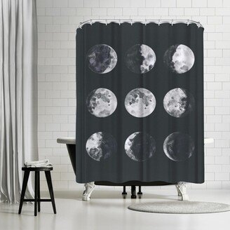 71 x 74 Shower Curtain, Moon Phases Watercolor Ii by Samantha Ranlet
