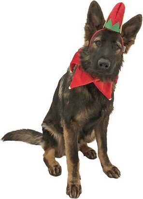 Midlee Elf Dog Hat with Bell Neck Band Dog Costume