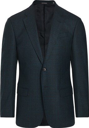 G-Line Plaid Wool Two-Button Sport Coat