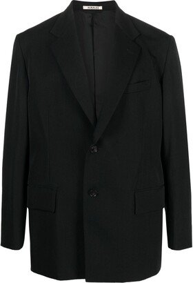 Single-Breasted Wool Blazer-AJ