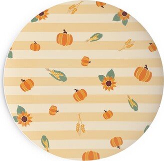 Salad Plates: Autumn Nature Stripes - Orange Salad Plate, Orange