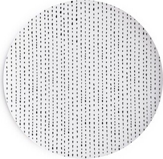 Salad Plates: Woodland - Little Dots Of Stripes - Black And White Salad Plate, White