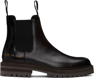 Black Grained Chelsea Boots