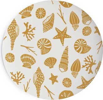 Salad Plates: Seashells - Gold Salad Plate, Yellow