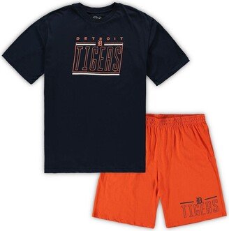 Men's Concepts Sport Navy and Orange Detroit Tigers Big and Tall T-shirt and Shorts Sleep Set - Navy, Orange